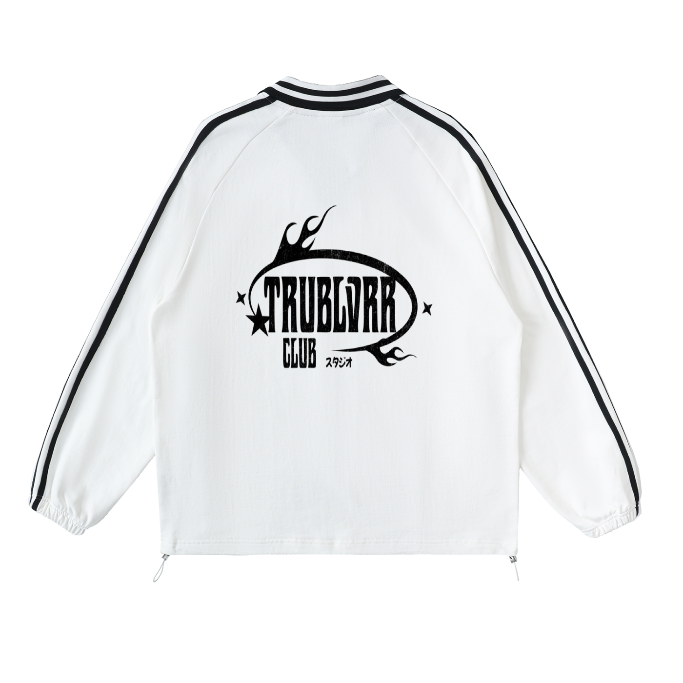 I was blind Contrast Striped Lapel Collar Sweatshirt