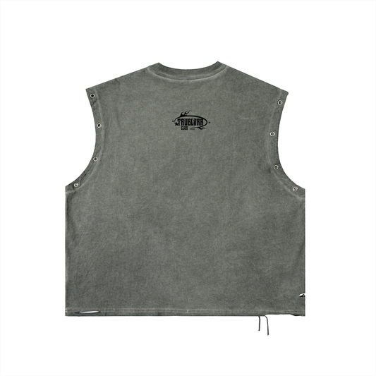 Distressed Grommet Eyelet Tank Top
